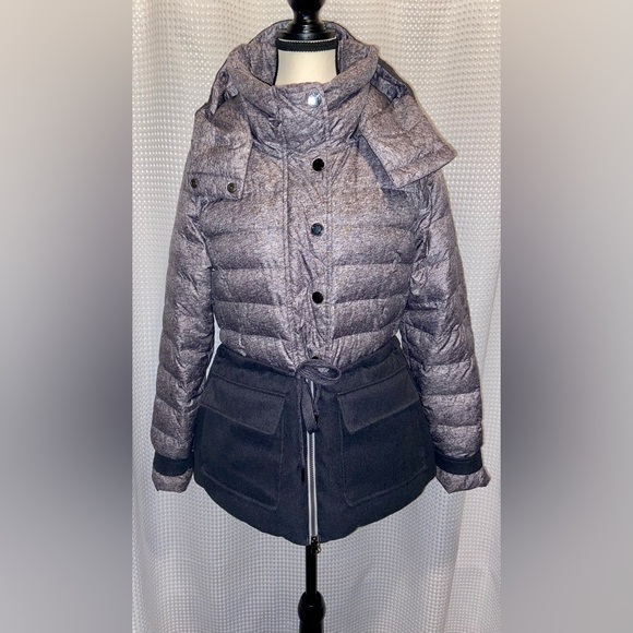 Women LOLË Nelly charcoal gray waterproof down filled Puffer Coat Sz Large - Picture 4 of 17